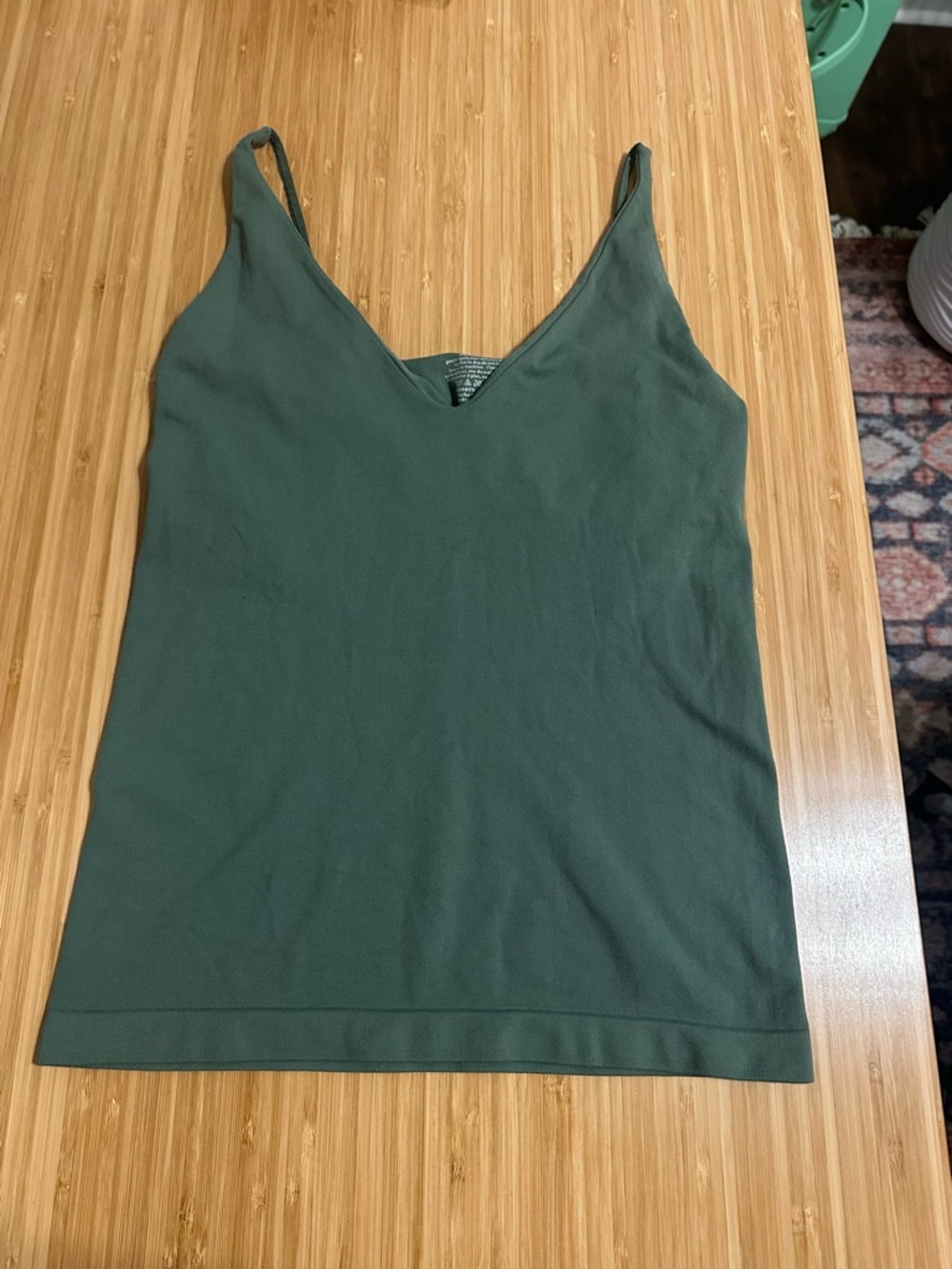 Free People Seamless V-Neck Cami Tank in Forest Green - M/L